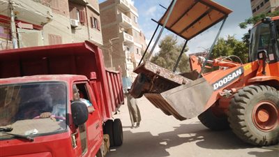 إزالة 592 حالة إشغال في حملة بشوارع إهناسيا