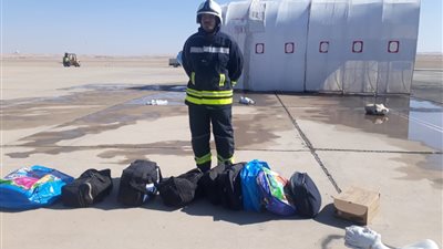 مطار الأقصر الدولى ينفذ تجربة طوارئ واسعة النطاق لحادث انحراف طائرة