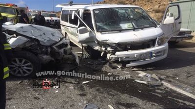 اصابة 6 اشخاص في حادث تصادم سيارتين بالبحيرة