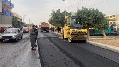 رصف طريق نفق جنيفة حتى ميدان كبريت بحى الجناين بالسويس