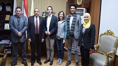 رئيس جامعة بني سويف يستقبل وفدا من النمسا