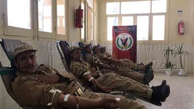 حملة للتبرع بالدم بمشاركة ضباط وأفراد ومجندى قطاع السجون