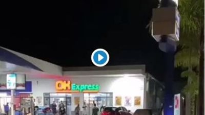فرس نهر يقتحم محطة وقود بجنوب إفريقيا.. فيديو