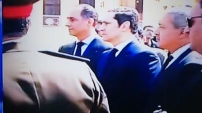شاهد .. الظهور الاول لجمال وعلاء مبارك في جنازة الرئيس الاسبق حسني مبارك
