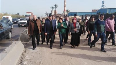محافظ البحيرة يتفقد اعمال انشاء كوبرى دسونس العلوى