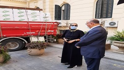 توزيع الف كرتونه تموينية على اسر العماله غير المنتظمه بالقطامية والزلزال والقاهرة الجديده