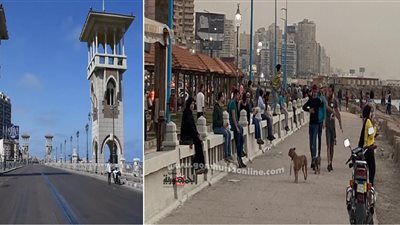 عودة الزحام لكورنيش واسواق الثغر يهدد بانتشاركورونا صور