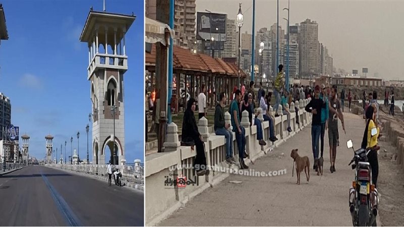 الزحام بكورنيش الاسكندرية