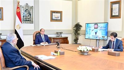 السيسى يجتمع بعدد من مديرى مستشفيات العزل عبر الـ