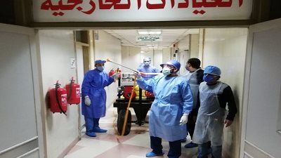 المركز الطبي التخصصي يقوم بإجراءات التطهير والتعقيم للوقاية من كورونا