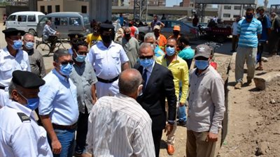 محافظ القليوبيه يتفقد تجميل ميدان وابور الثلج أسفل كباري الرياح التوفيقي ببنها