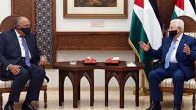 شكرى يبحث مع أبو مازن استئناف جهود السلام.. ويعلن رفض مصر لخطة الضم
