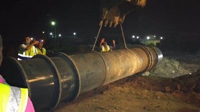 اصلاح خط طرد محطة مياه العباسة المغذية لرافع مركز الزقازيق... صور