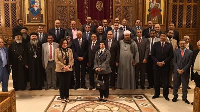 وفد مجلس النواب يزور الكنيسة المصرية بالكويت