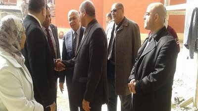 المحرصاوي يتفقد أعمال التطوير الجارية بمستشفي الحسين الجامعى