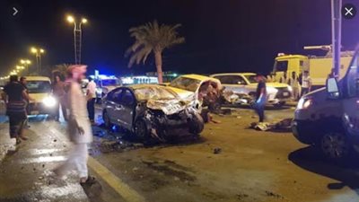 مصرع وإصابة 14 شخصا فى تصادم 3 سيارات بوادى النطرون