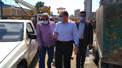غراب يتفقد موقع إنشاء برج اداري ومول تجاري بالزقازيق