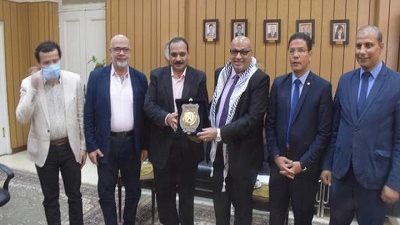 الجيزاوي وسمير يستقبلان مسئول شئون الجامعات بسفارة فلسطين بالقاهرة