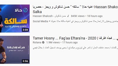 أزمة على اليوتيوب بين حسن شاكوش ويجز مع تامر حسنى.. تعرف على القصة