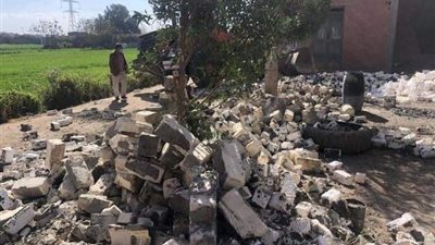 إزالة ٣ حالات تعدى بالبناء المخالف على الاراضى الزراعية فى الشرقية.. بالصور