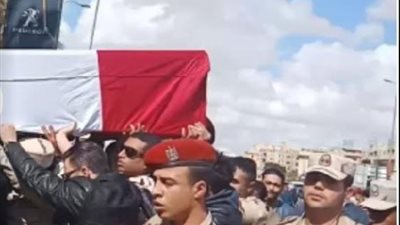 تشييع جنازه الشهيد النقيب علي عبد الرحمن من مسجد الحصري ب 6 اكتوبر