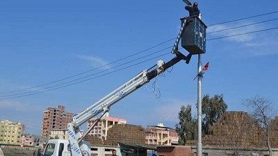 متابعة أعمال الصيانة الدورية لقطاع الإنارة العامة والتنسيق الحضارى ببلطيم
