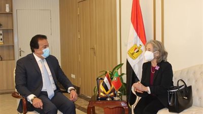 وزير التعليم العالى يستقبل سفيرة البرتغال بالقاهرة