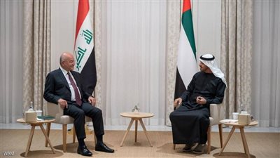 ولي عهد أبوظبي يستقبل الرئيس العراقي لتعزيز العلاقات بين البلدين