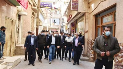 رصف منطقة القيسارية ببلبيس ببلاط الانترلوك