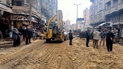 الإنتهاء من أصلاح وردم موقع الهبوط المفاجئ بشارع الترعة بالمحلة