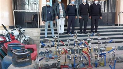 ضبط 23 شيشة داخل مقاهى وتحرير 24 محضراً فى حملة بإسنا جنوب الأقصر