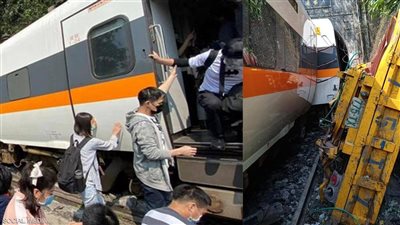 عاجل .. عشرات القتلى في حادث قطار مروع في تايوان.. صور