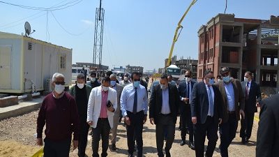 وزير التعليم العالى ورئيس جامعة الإسكندرية يتفقدان مجمع الكليات الجديد بأبيس
