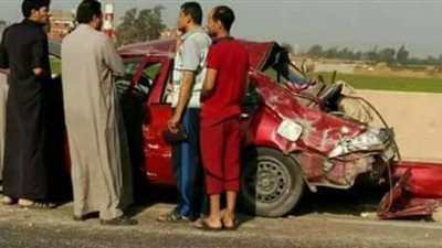 مصرع شخص وطفليه وإصابة زوجته وإبنهما الثالث على الطريق الدولى بالغربية
