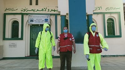 جمعية الهلال الأحمر: استمرار حمله تعقيم ورش مساجد الغردقة.. فيديو