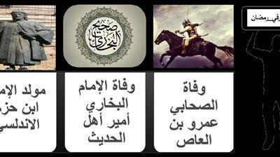 حدث في 30 رمضان .. وفاة عمرو بن العاص والإمام البخاري ومولد ابن حزم الأندلسي
