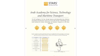 الأكاديمية العربية اول جامعة في مصر تحصل على تقييم 5 نجوم في سبع مؤشرات مختلفة ضمن تقييم “كيو إس”
