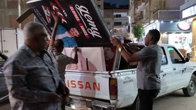 حملة إشغالات بشارع الجلاء البحرى بشبين الكوم وتحرير غرامات فورية للحد من كورونا بالمنوفية