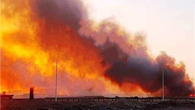 إندلاع حريق فى الغابات الشجرية بطريق مطار الغردقة