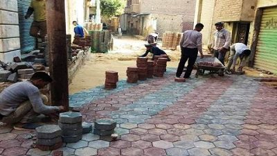رصف شوارع وطرق مركز بلبيس بتكلفة 3 ملايين جنيه