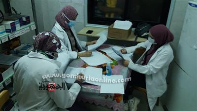 الكشف الطبى بالمجان على ١٥٢٠ مواطنا في قافلة طبية بدمياط