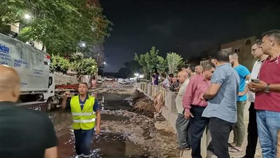 مياه الجيزة: إصلاح خط طرد محطة صرف صحي شبرامنت بالجيزة