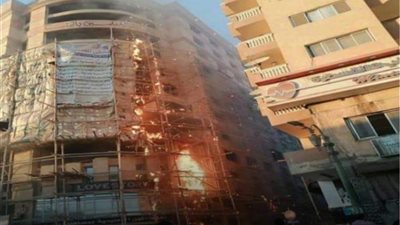 هلع لسكان مدينة المنيا اثر حريق بنقابة المعلمين