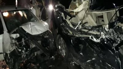 مصرع وإصابة 7 أشخاص فى تصادم سيارتين بسوهاج