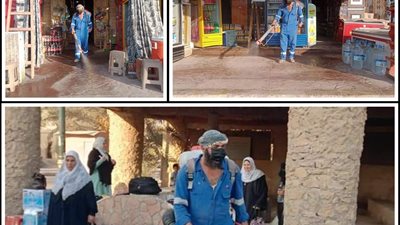 رش وتطهير المنشآت العامة والحكومية بسيوة للوقاية من فيروس كورونا