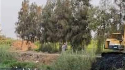 تطهير ترعة البطيخ لخدمة ١٨٠٠ فدان بمركز فاقوس بالشرقية