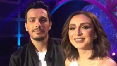 شاهد.. أنغام وزوجها في أول ظهور تليفزيوني
