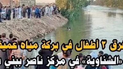 غرق 3 أطفال في بركة مياه بقرية الشناوية ببني سويف
