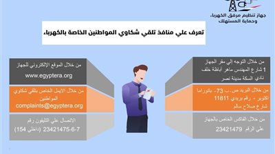 ٦ منافذ لتلقى شكاوى المواطنين الخاصة بالكهرباء