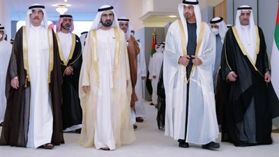 بن زايد وبن راشد وحكام الإمارات يشهدون الاحتفال بالذكرى الخمسين لتأسيس الاتحاد